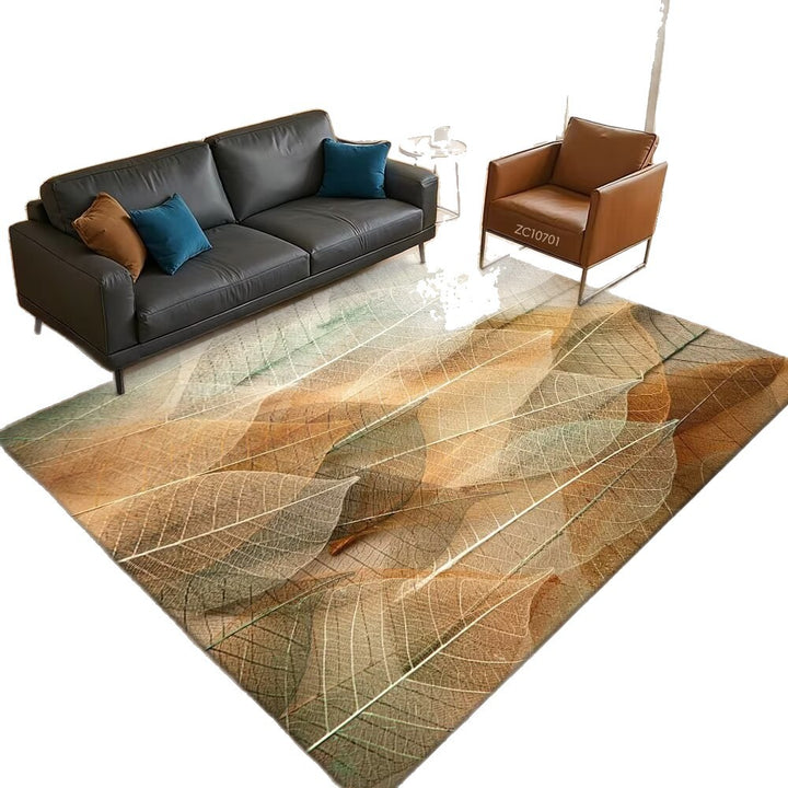 Leaf-Patterned Area Rug Bowlift