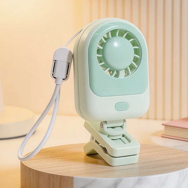 Ladies portable clip fan with USB connection and flexible adjustable tilt angle Bowlift