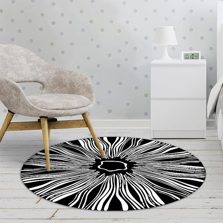 Floral Patterned Round Area Rug Bowlift