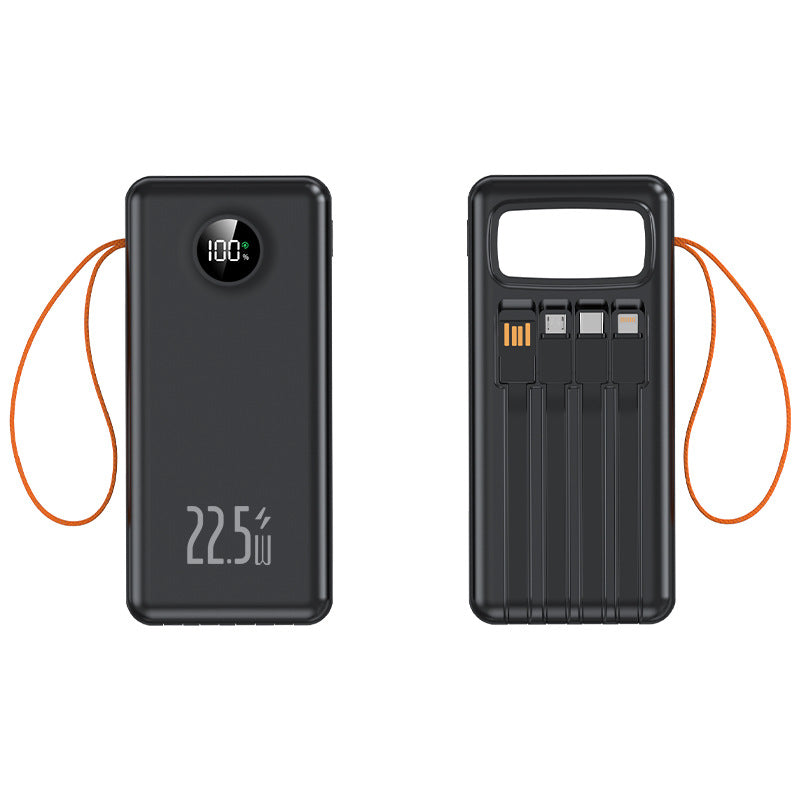 Portable Qi charging power bank with integrated fast charging function and digital display Bowlift