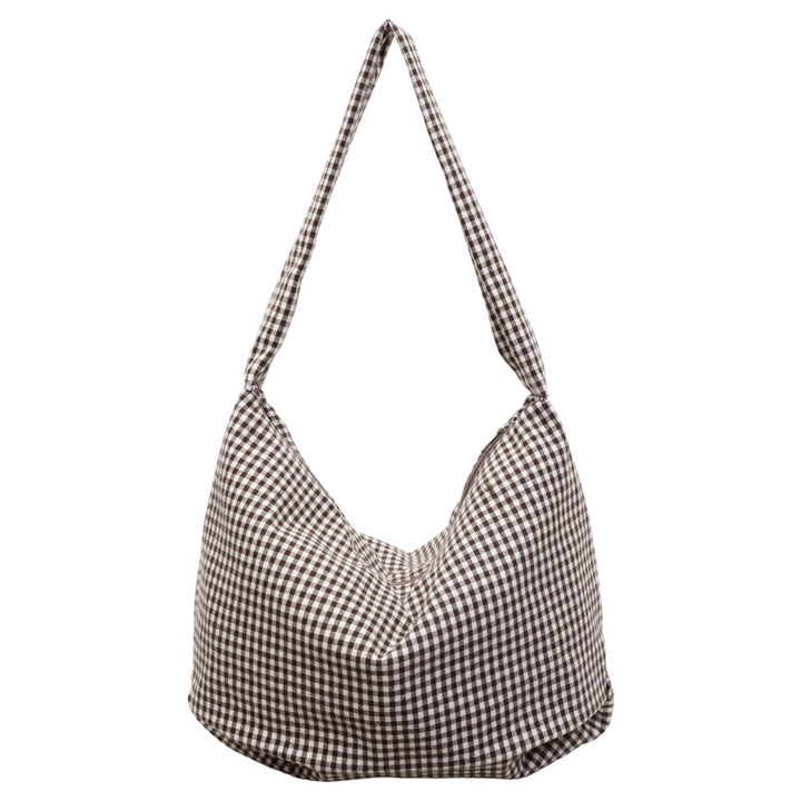 Cozy Gingham Print Shoulder Bag