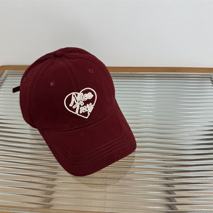 Women's Embroidered Heart-Detail Baseball Cap Bowlift