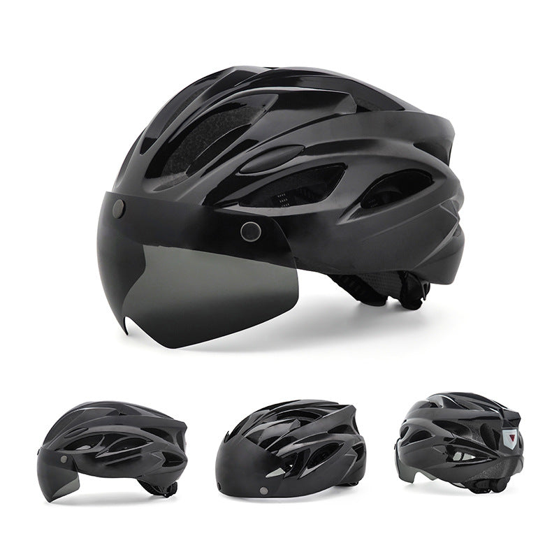 Aerodynamic Cycling Helmet with Integrated Visor Bowlift