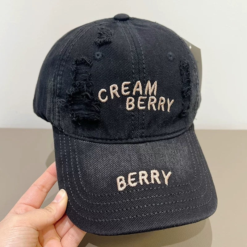 Women's Distressed Denim Baseball Hat Bowlift