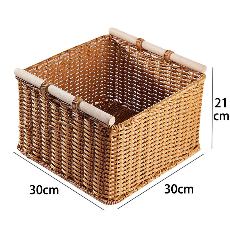 Decorative Woven Storage Basket with Handles Bowlift