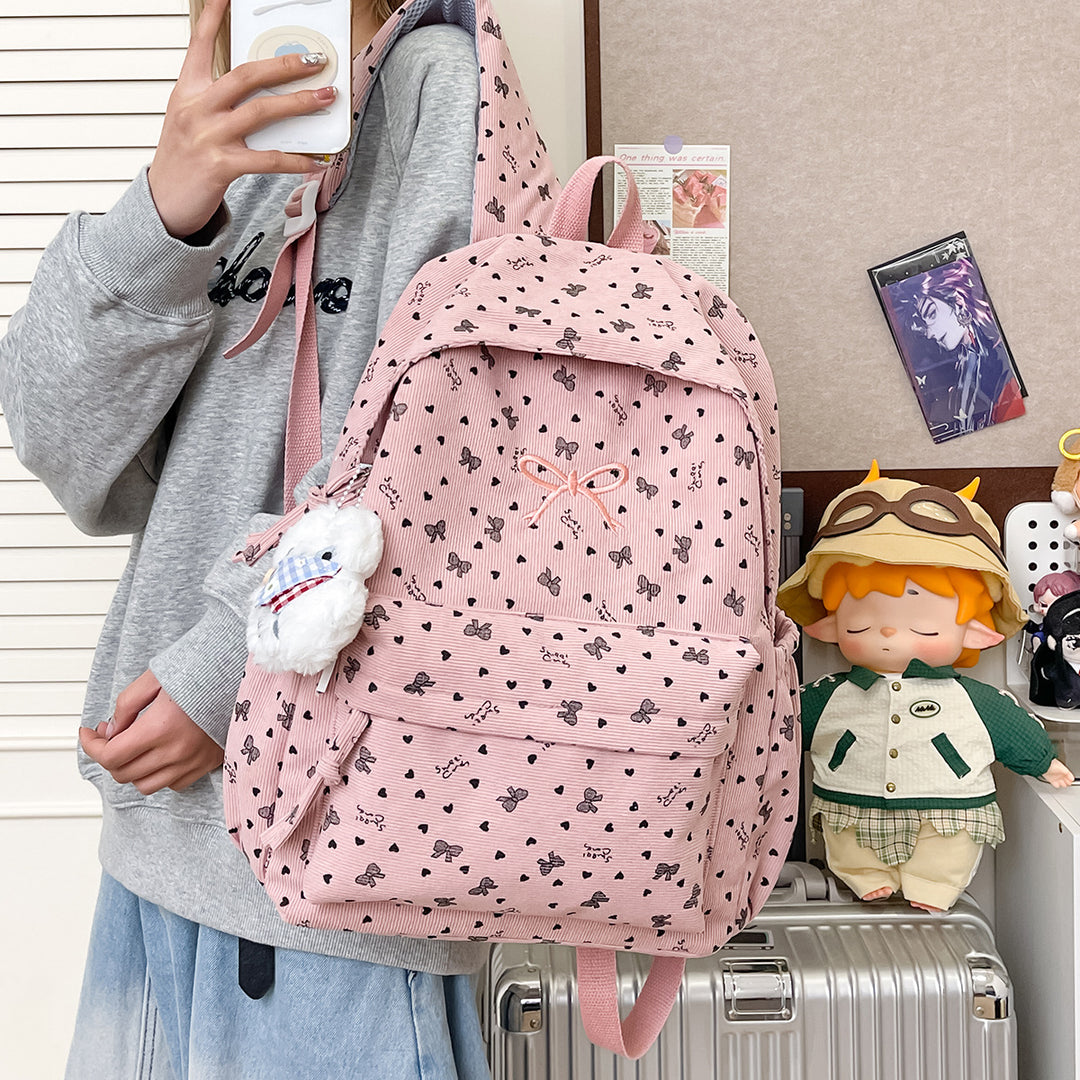 Floral-Patterned Travel Backpack Bowlift