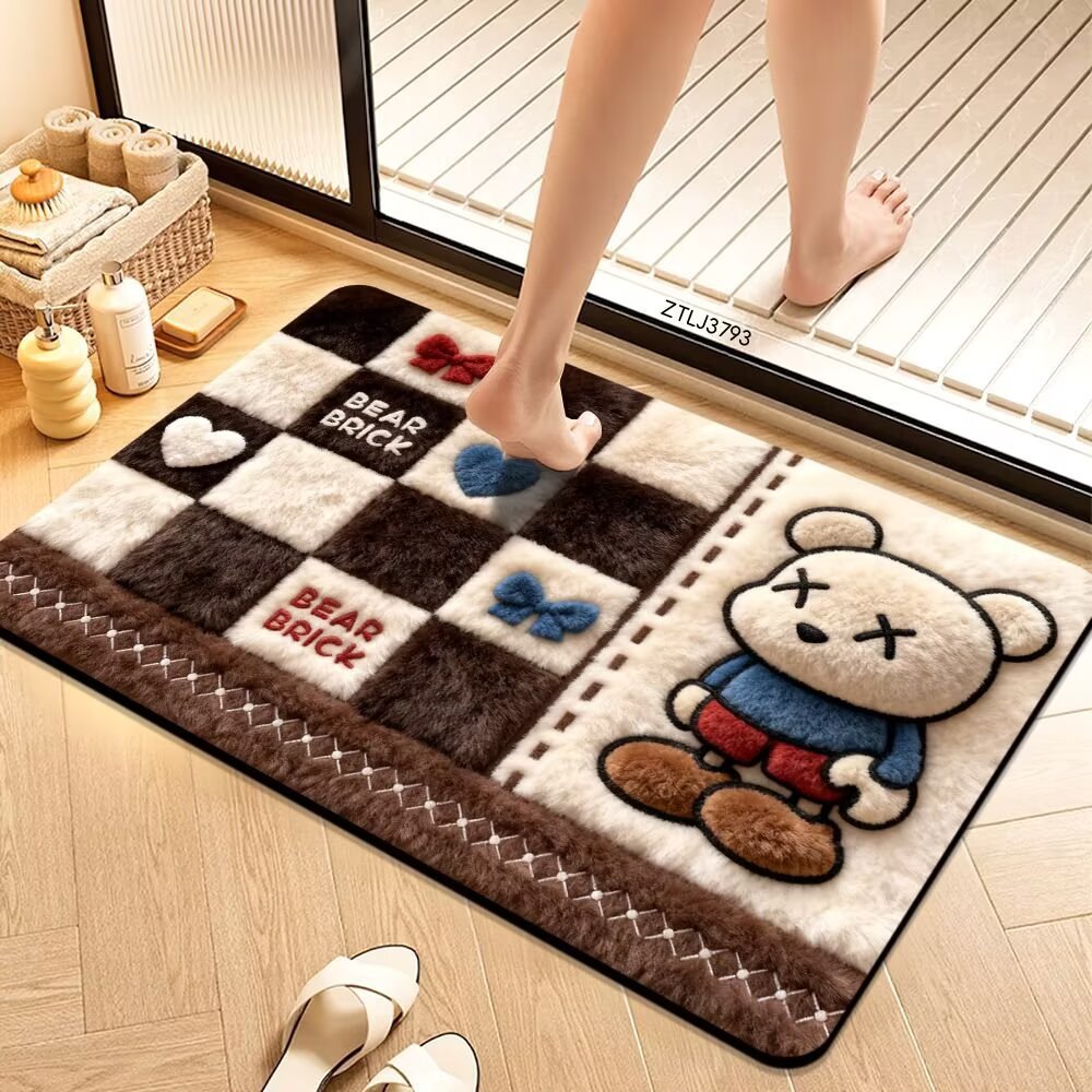 Plush Cartoon Themed Bath Mat Bowlift