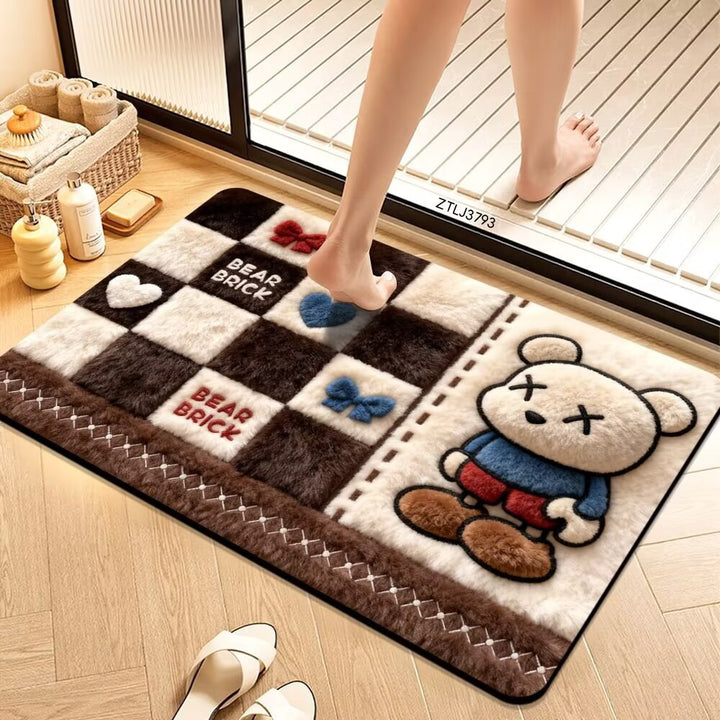 Plush Cartoon Themed Bath Mat Bowlift