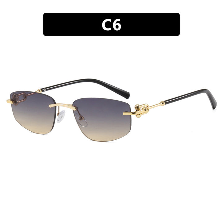 Ladies elegant semi-rimless glasses with luxurious metal frame and transparent lenses Bowlift