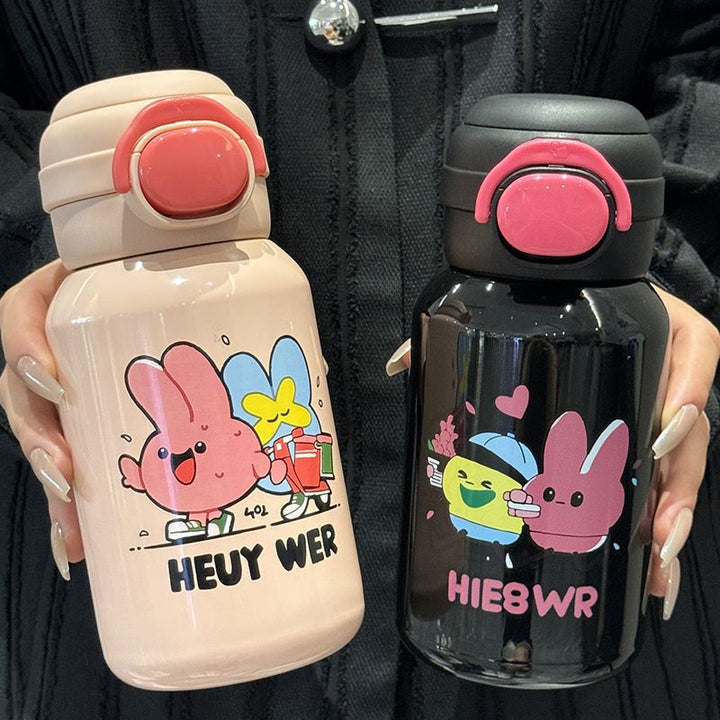 Women's Stainless Steel Water Bottle with Funny Cartoon Design Bowlift
