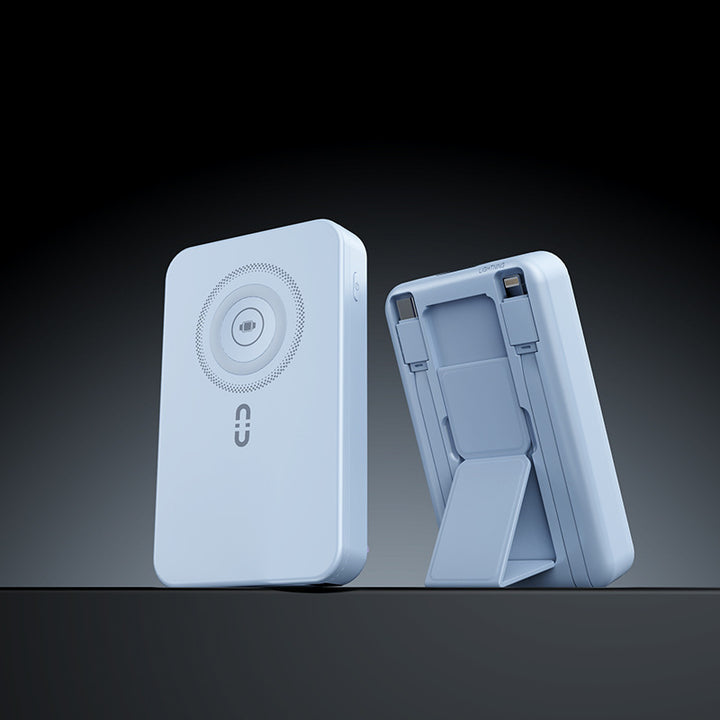 Portable power bank with integrated stand function and fast charging system Bowlift