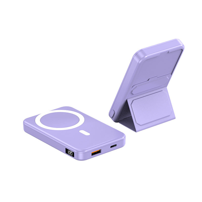 Portable power bank with integrated stand and LCD display Bowlift
