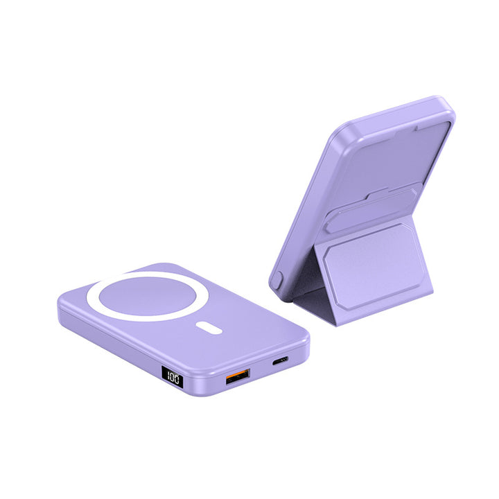 Portable power bank with integrated stand and LCD display Bowlift