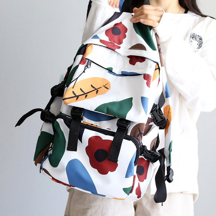 Floral Print Outdoor Backpack Bowlift