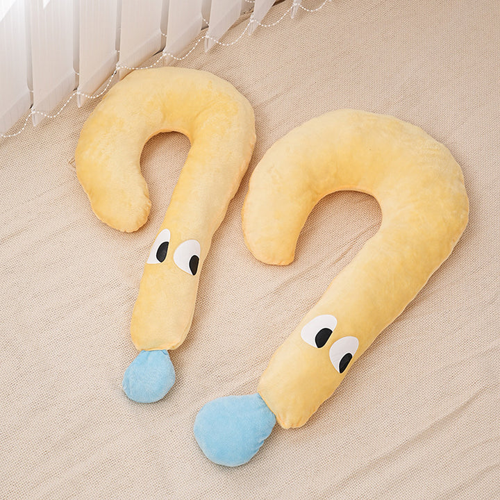 Plush Ergonomic Question-Mark Travel Neck Pillow Bowlift