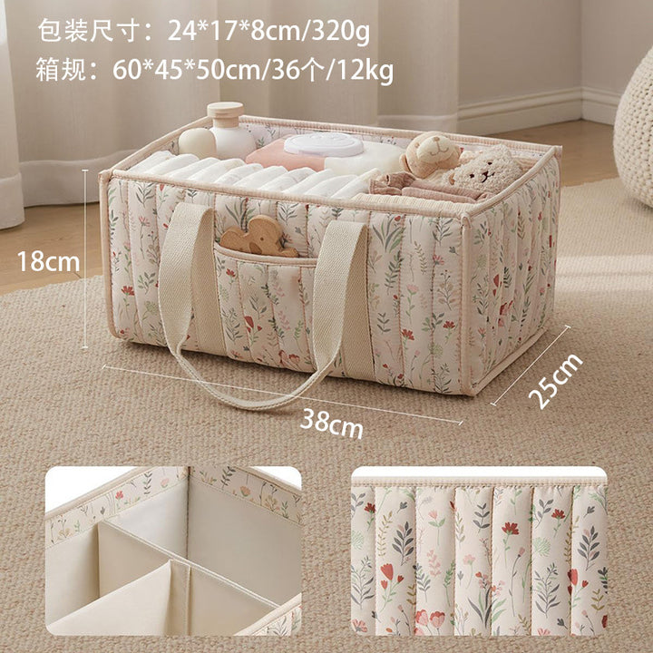 Storage basket with carrying handles and elegant floral pattern Bowlift