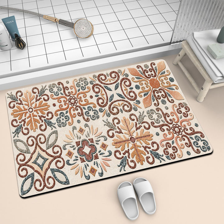 Artistic Mosaic Bath Mat Bowlift