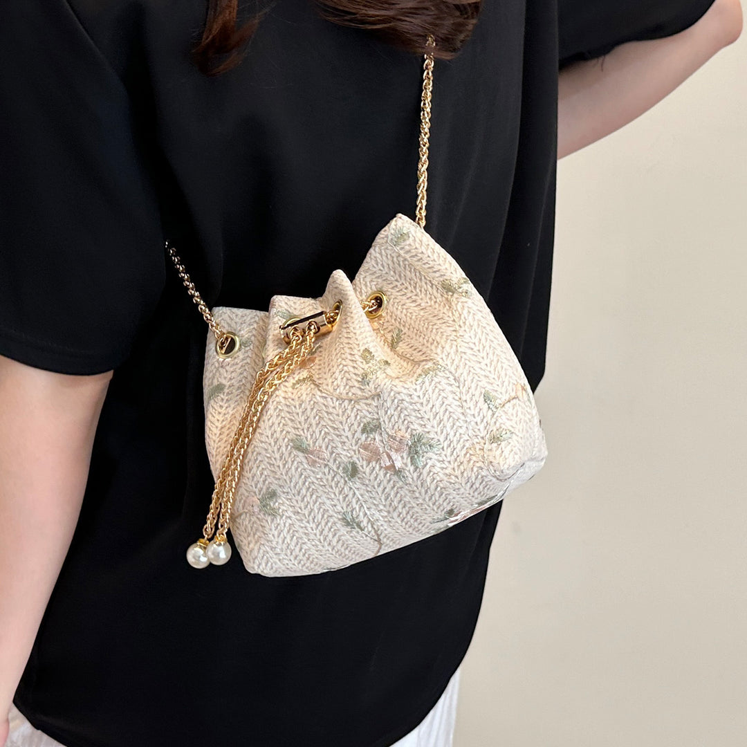 Decorative Drawstring Handbag