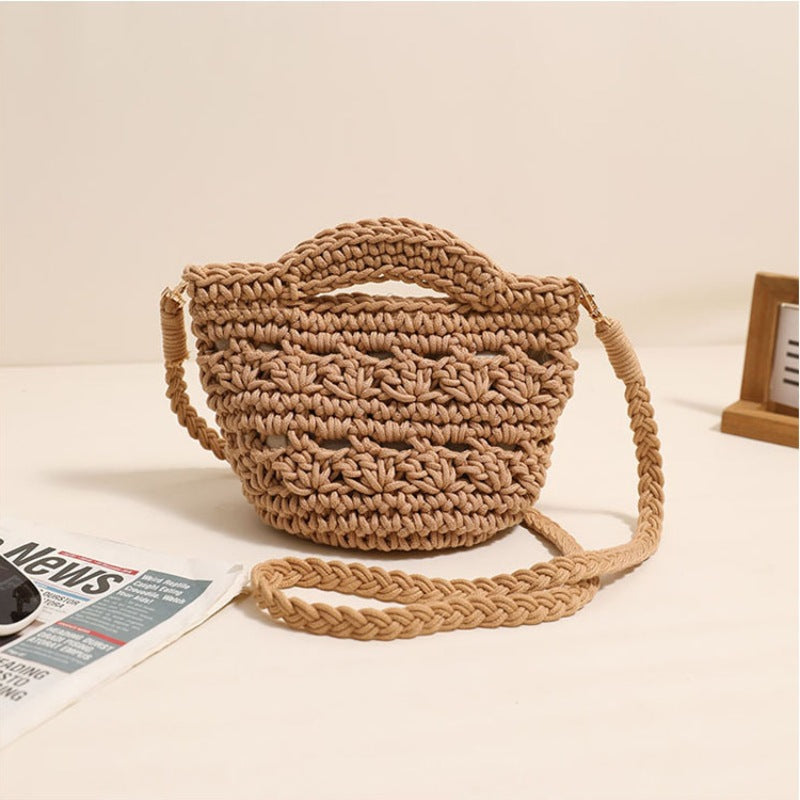 Playful macrame handbag with textured surface Bowlift