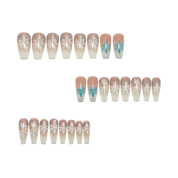 Artificial nails with winter snowflake design Bowlift