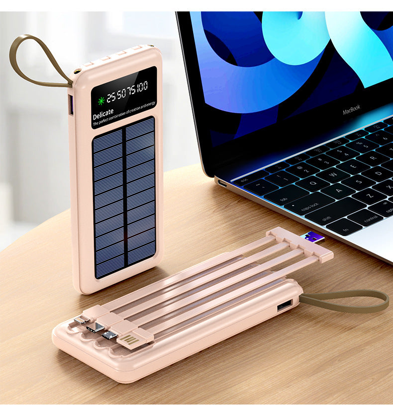 Solar Powerbank with Multifunctional Charging Cables Bowlift