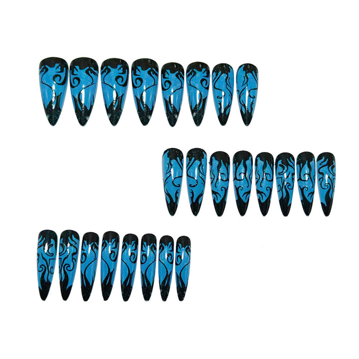 Artificial nails with glamorous tip design Bowlift