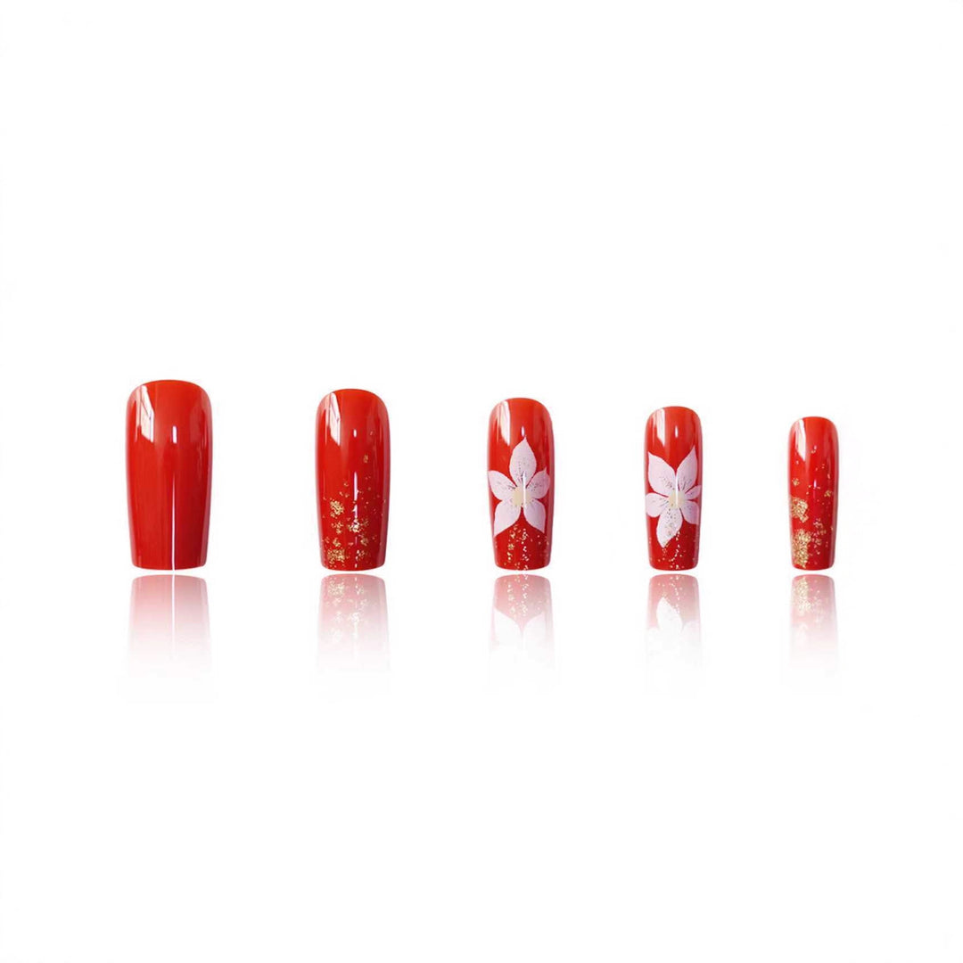 Floral-Design Press-On Nail Art Set Bowlift