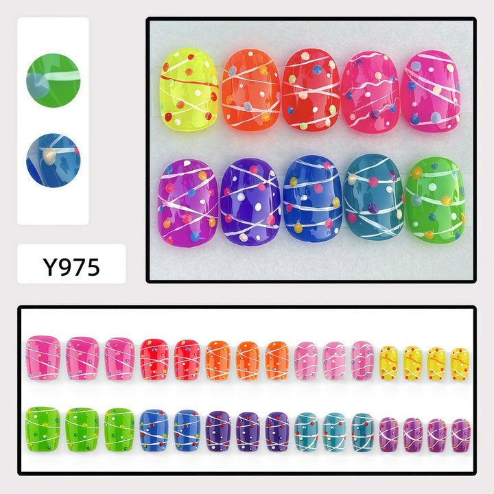 Colorful playful design artificial nails Bowlift