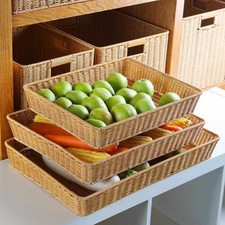 Handwoven Rectangular Storage Tray Bowlift