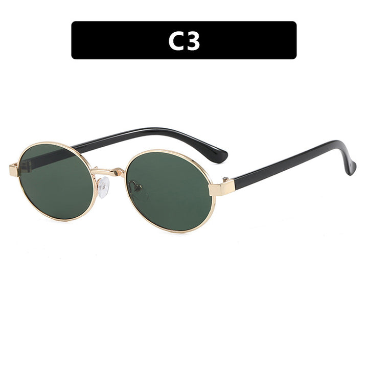 Women's round glasses with elegant metal frame and adjustable nose pads Bowlift