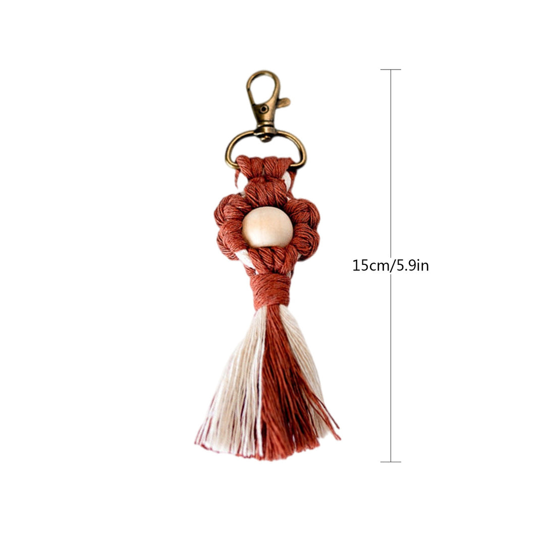 Macrame Keychain with Wooden Accents Bowlift