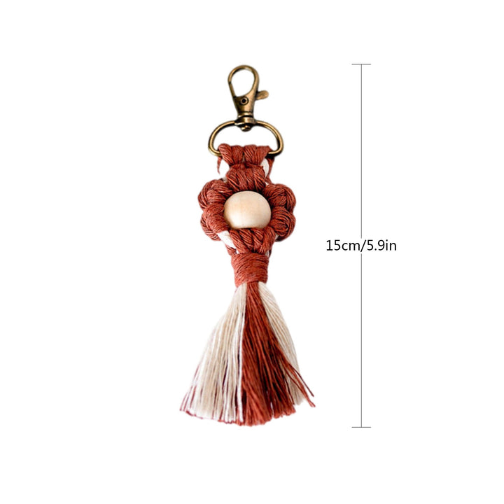 Macrame Keychain with Wooden Accents Bowlift