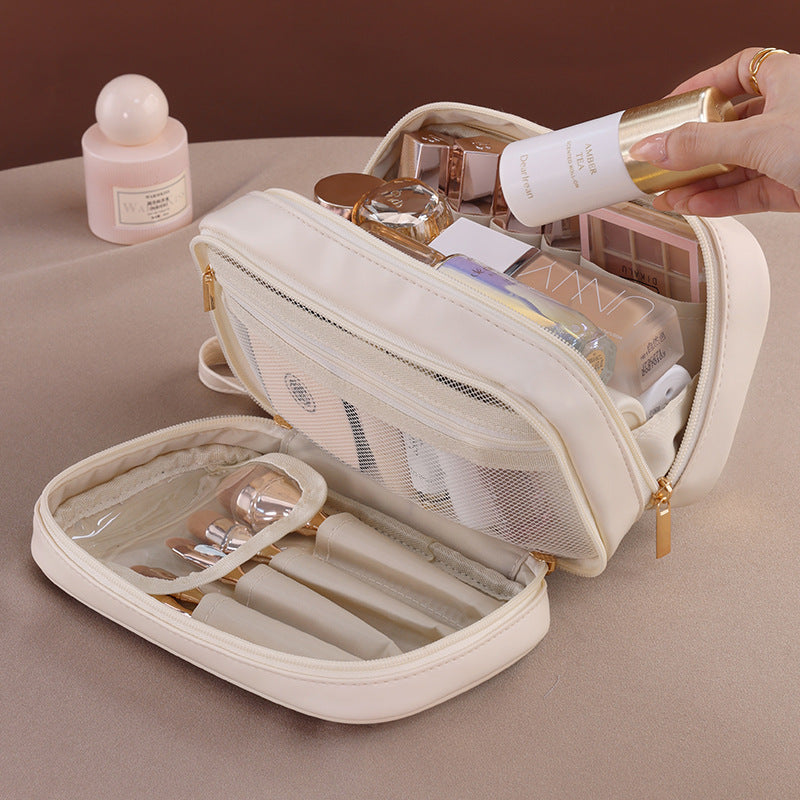 Cosmetic and Care Organizer with Double Zipper Bowlift