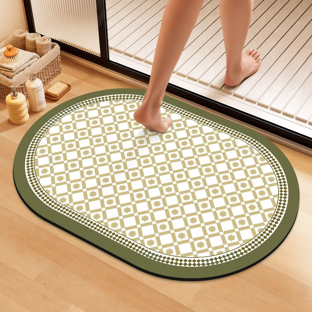 Artistic Floral Bath Mat Bowlift