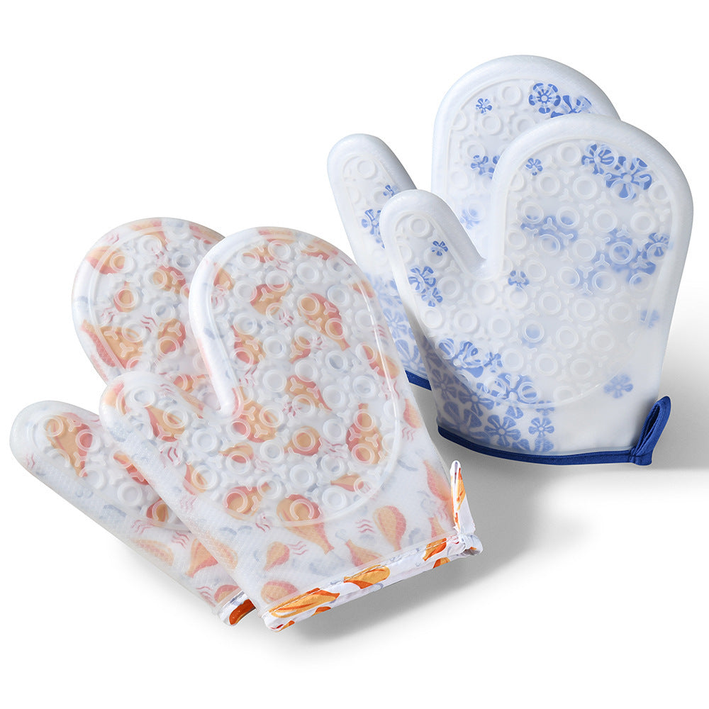 Heat-resistant silicone oven mitts with non-slip surface Bowlift