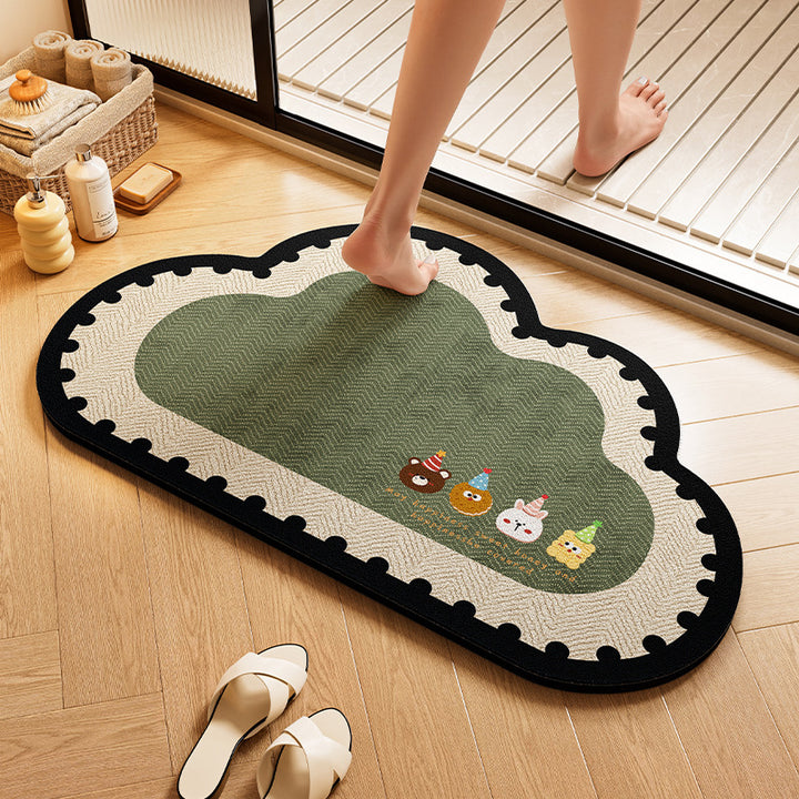Playful Dog-Themed Bath Rug Bowlift