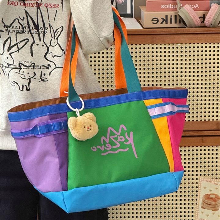 Colorful Canvas Beach Tote Bag Bowlift