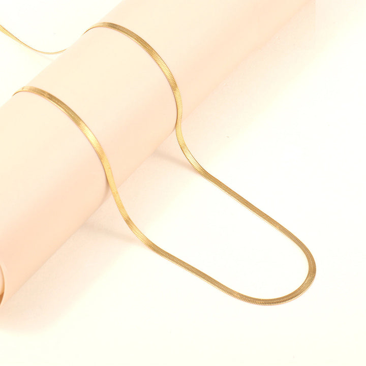 Sleek Slim Silver Chain Necklace Bowlift