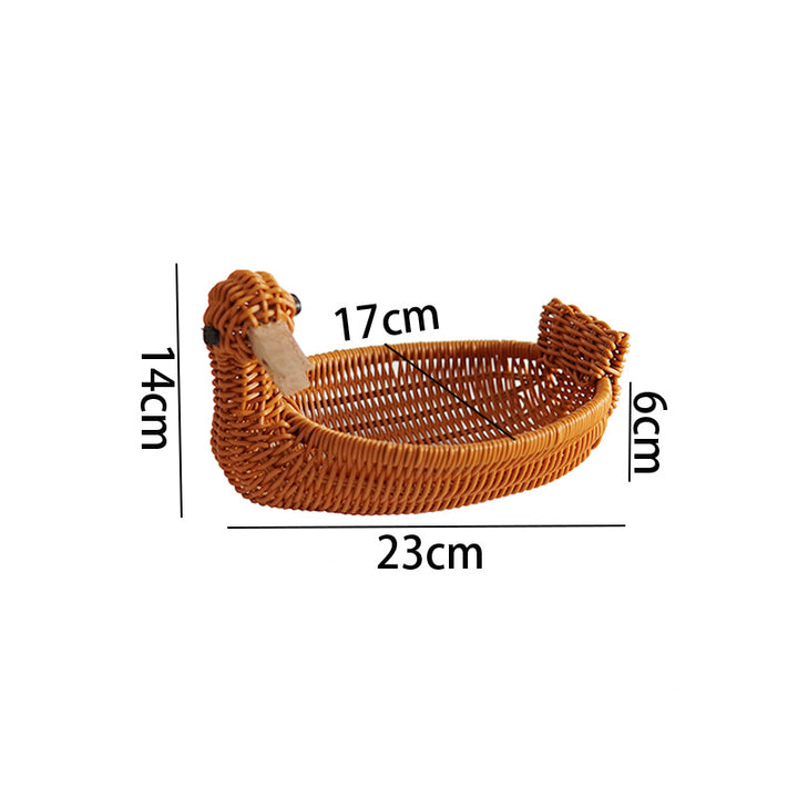 Decorative Woven Duck-Shaped Basket Bowlift
