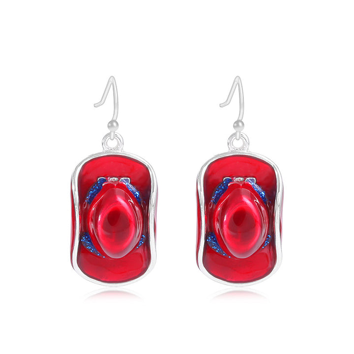 Women's lightweight star earrings with enamel flag design and fishhook Bowlift