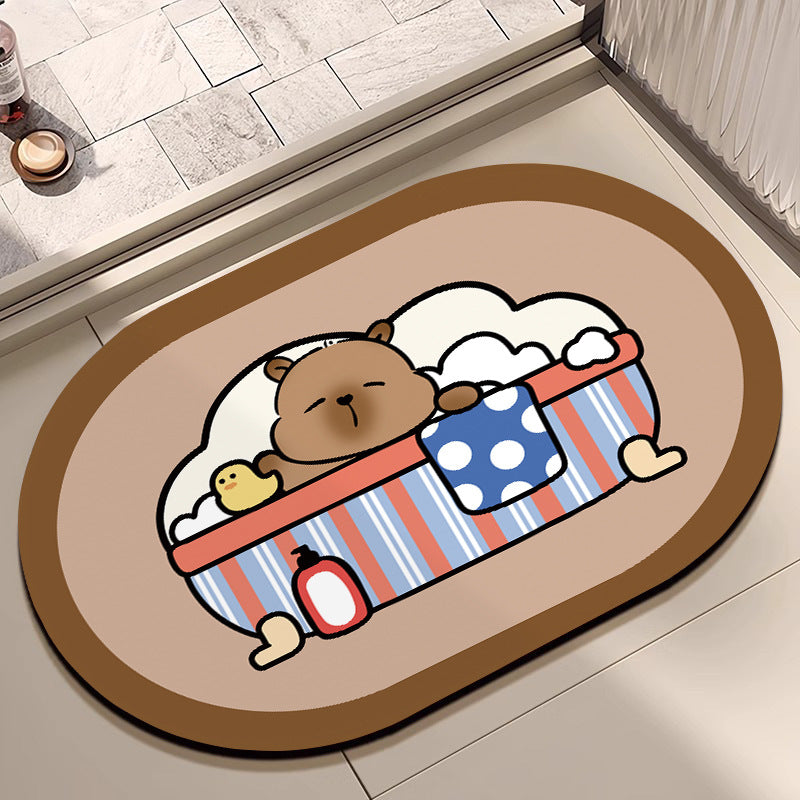 Cute Cartoon Dog Bath Mat Bowlift