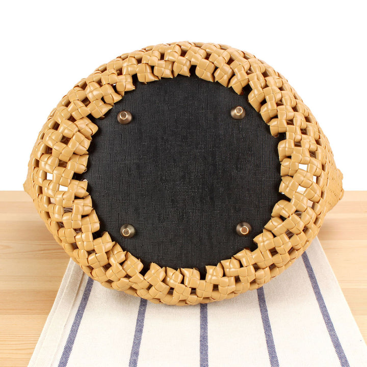 Basket bag with high-quality artificial leather handle Bowlift