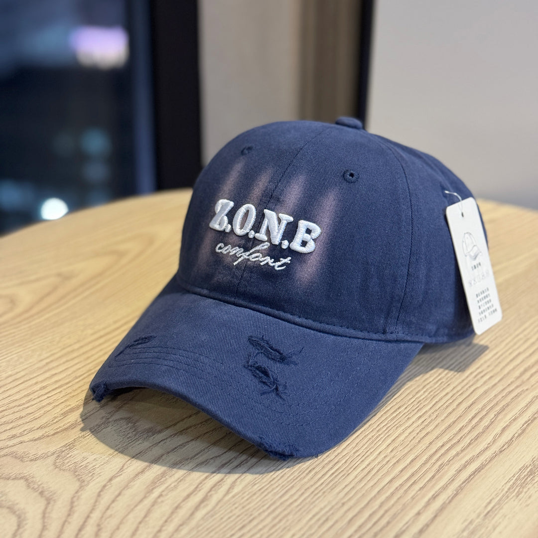Unisex Distressed Cotton Baseball Cap Bowlift