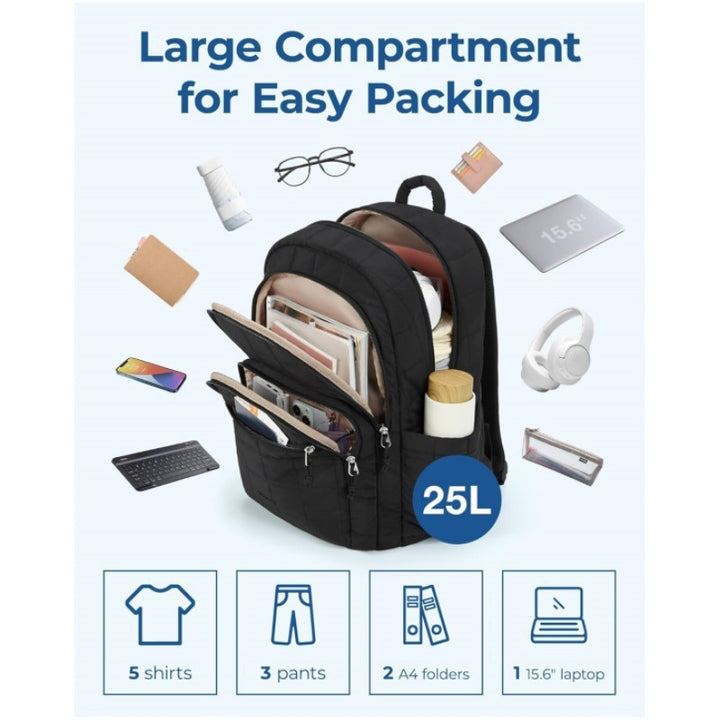Quilted Multi-Compartment Backpack Bowlift