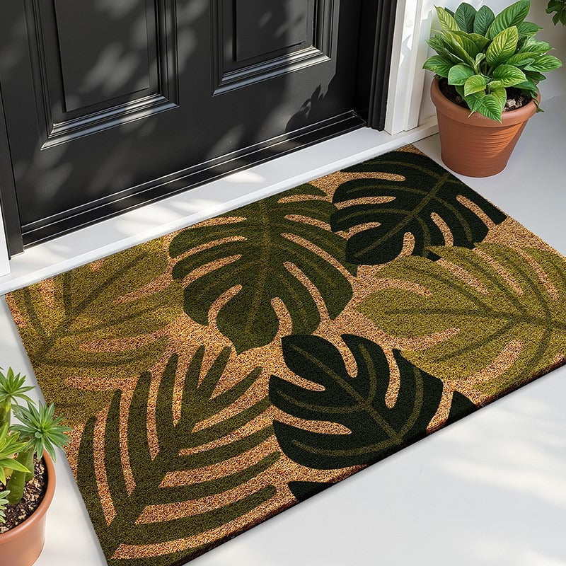 Tropical Leaf Design Outdoor Doormat Bowlift
