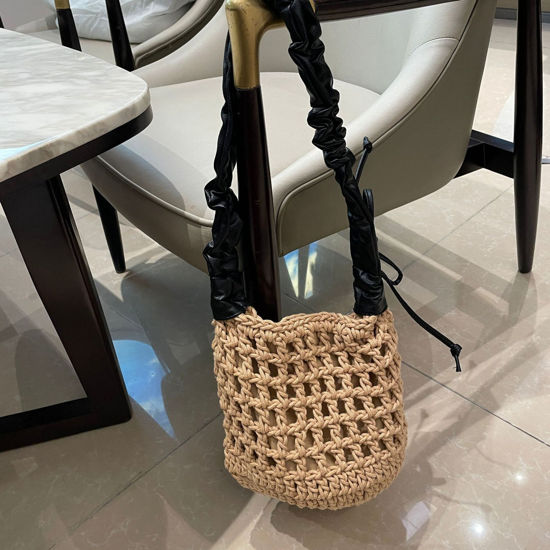 Hand-knotted tote bag with leather accents Bowlift
