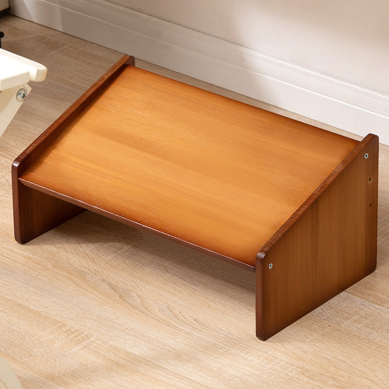 Height-adjustable footstool made of high-quality wood Bowlift