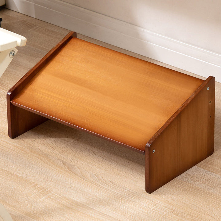 Height-adjustable footstool made of high-quality wood Bowlift