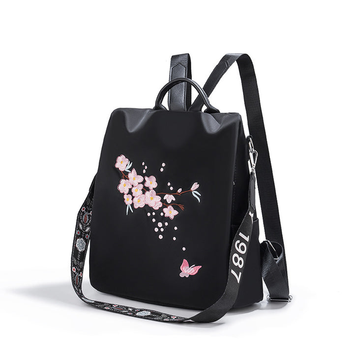 Embroidered Floral Backpack Bowlift