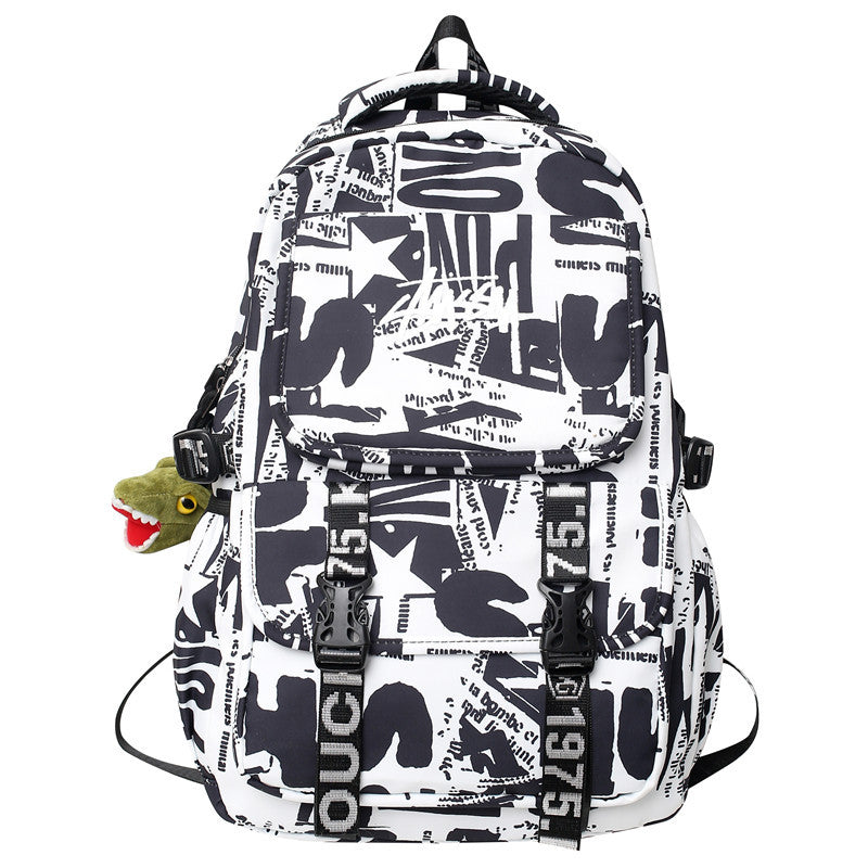 Stylish Graphic Print Backpack Bowlift